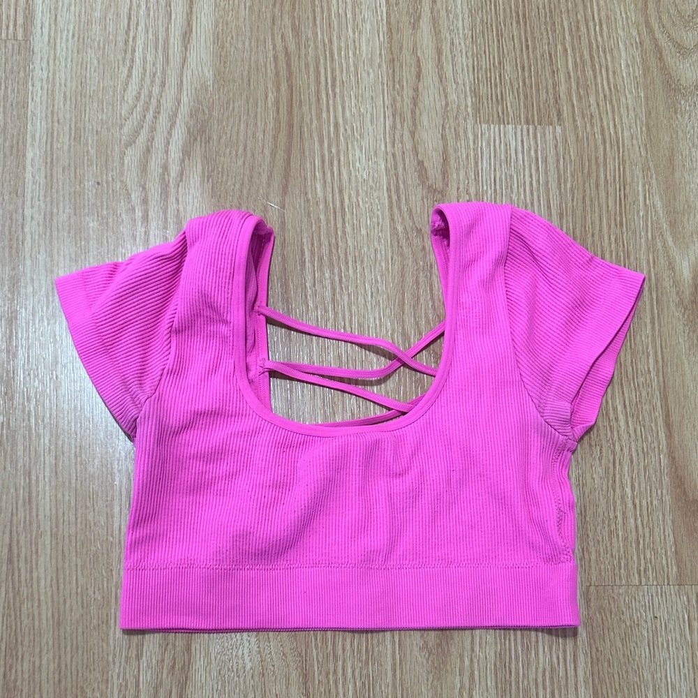 Aerie Bright Pink Crisscross Tank Top